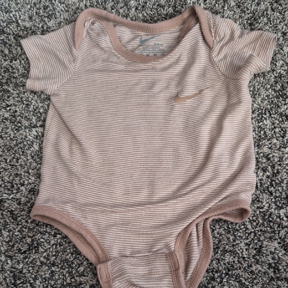 Nike Tan Striped Baby Bodysuit